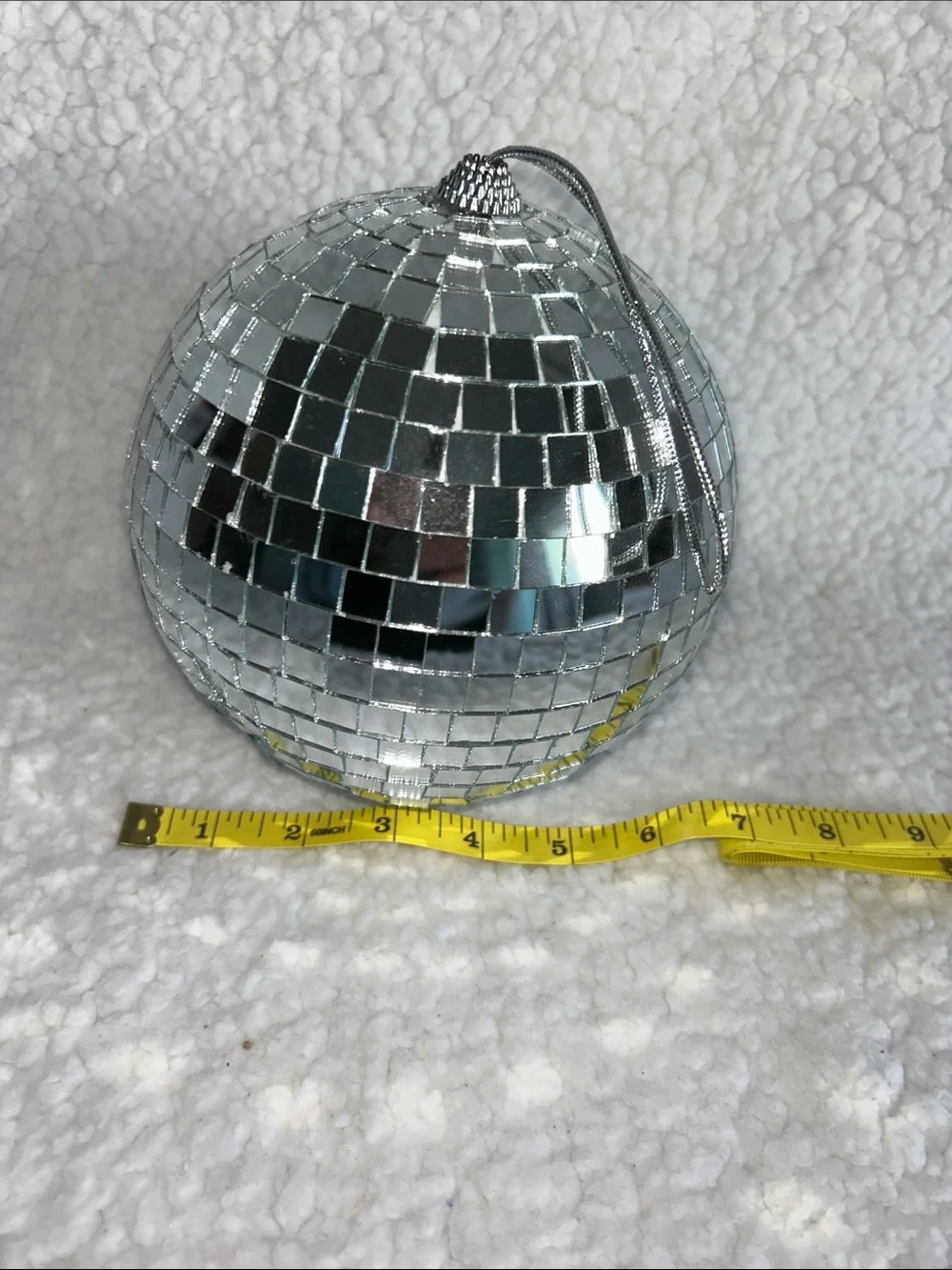 Silver Disco Ball Ornament - Party Decoration 5”